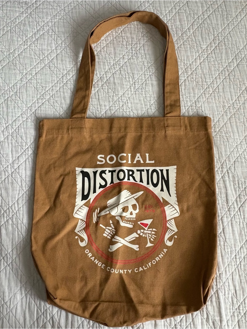 Social Distortion Brown Canvas Tote Bag